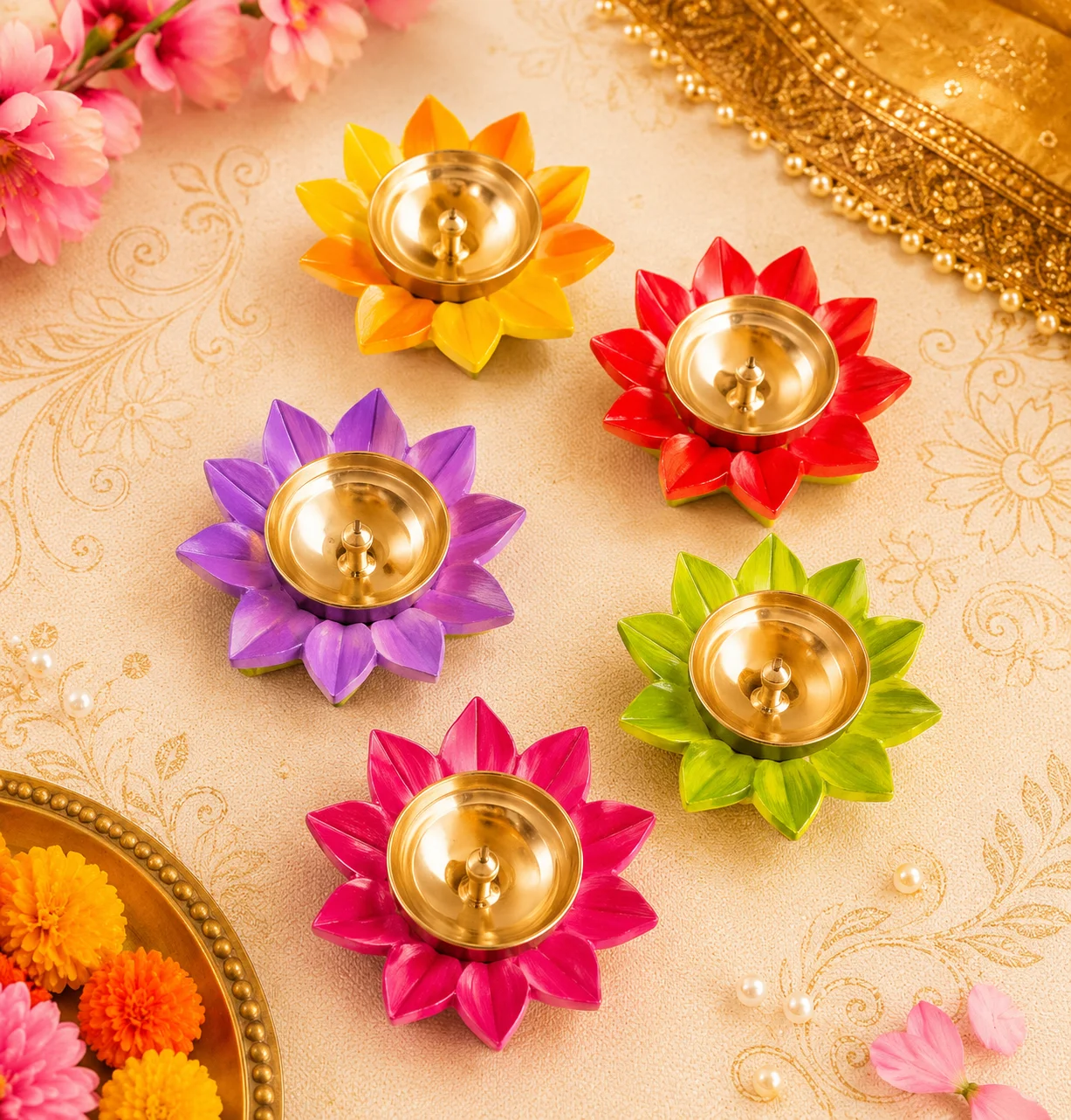 Brass Lotus Diya