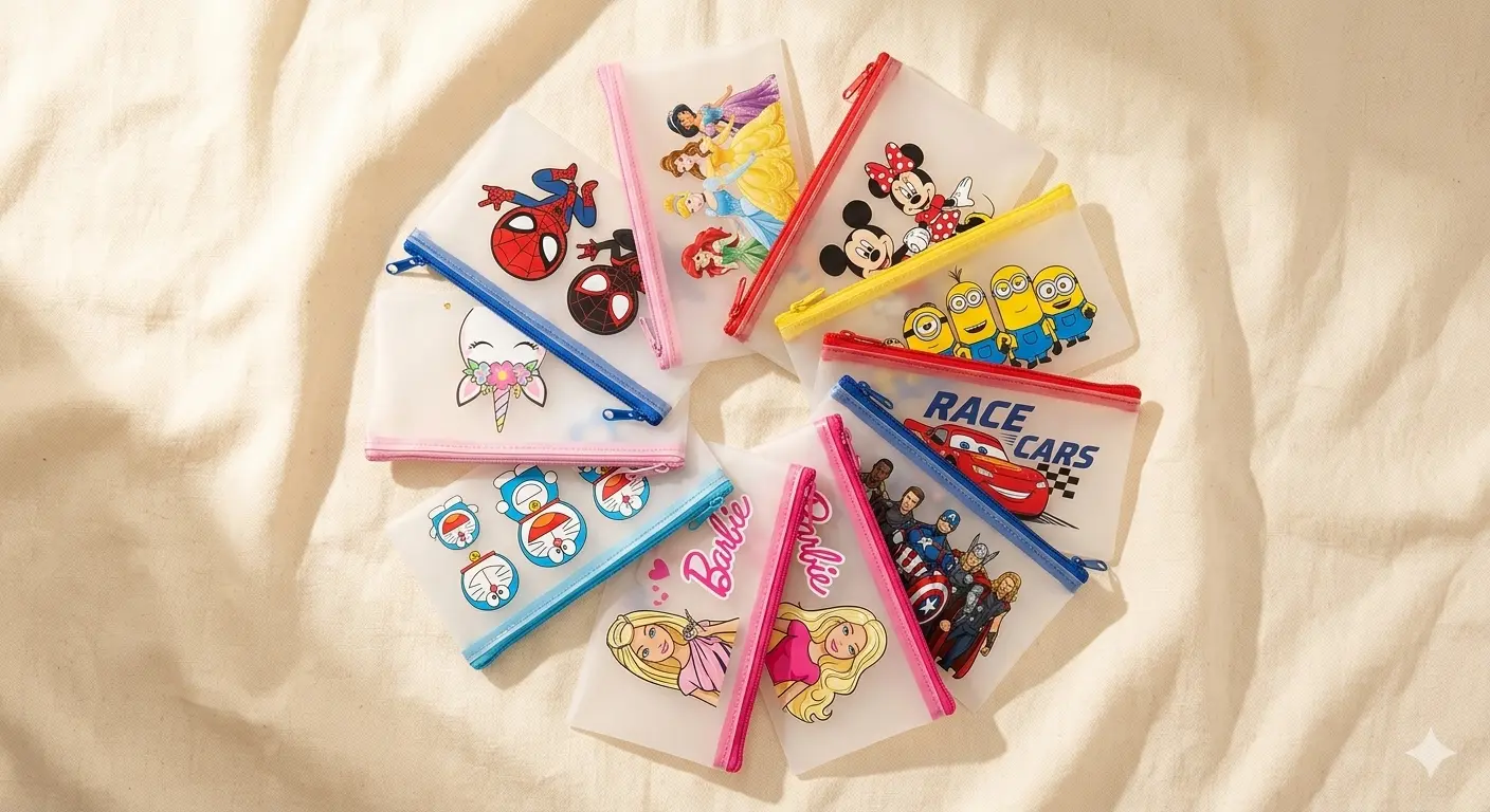 Transparent Zip Cartoon Pouch