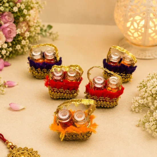 Glass Bottle Haldi Kumkum