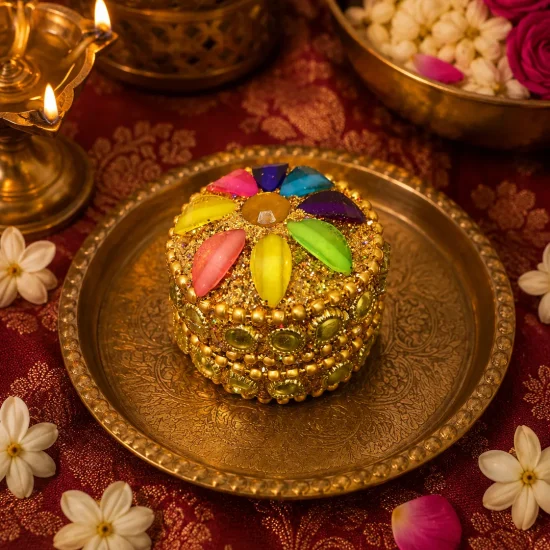 Beaded Kumkum Box
