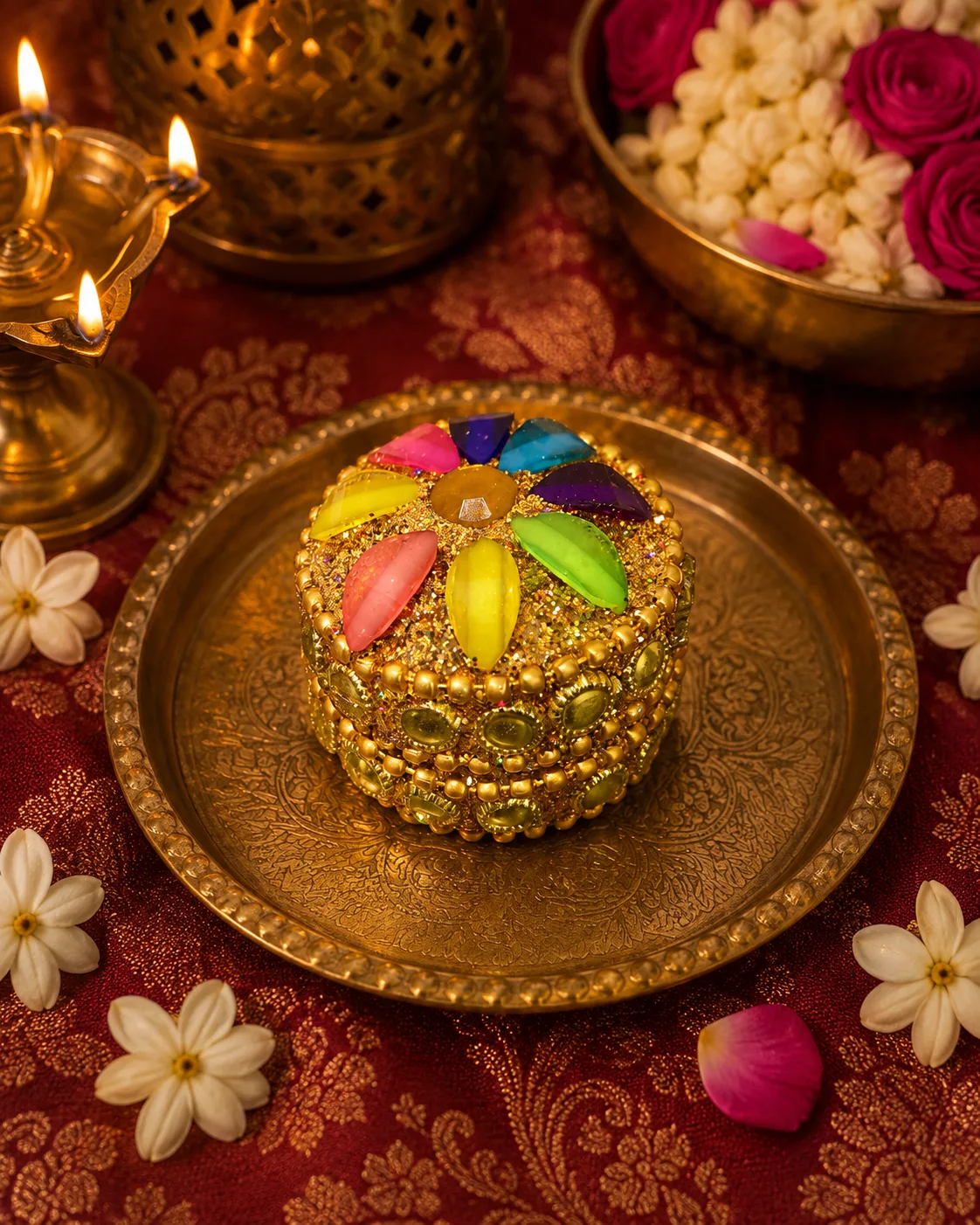 Beaded Kumkum Box