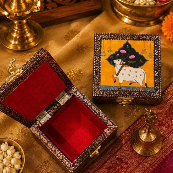 Elegant Handcrafted Wooden Jewellery Storage Box