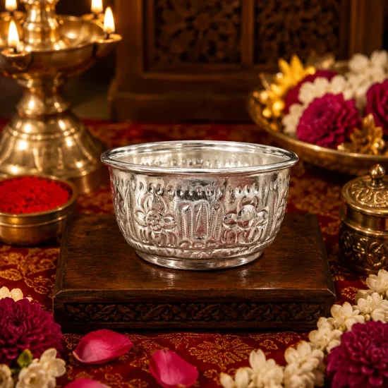 German Silver Shanku Chakra Namam Bowl